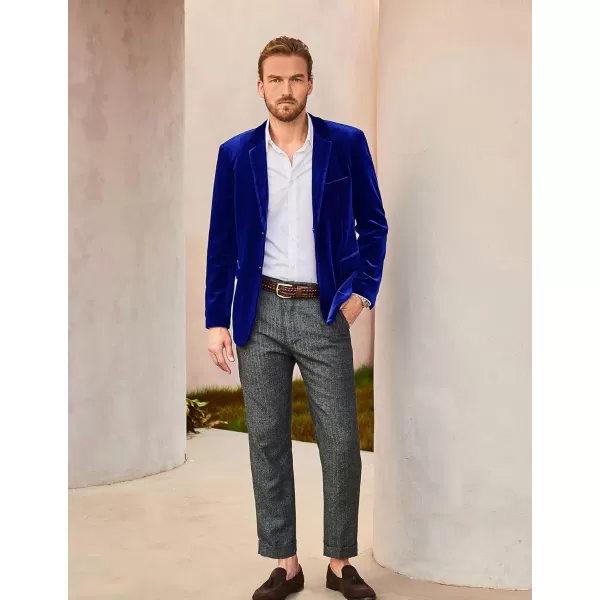 PJ PAUL JONES Mens Velvet Blazer Two Button Sport Coat Solid Slim Fit Suit Jacket for Dinner Prom Wedding