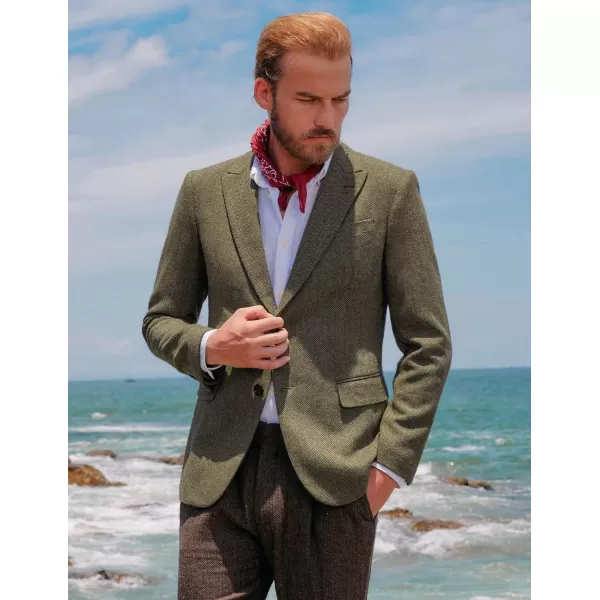 PJ PAUL JONES Men's Vintage Herringbone Tweed Blazers British Wool Blend Sport Coat Jacket