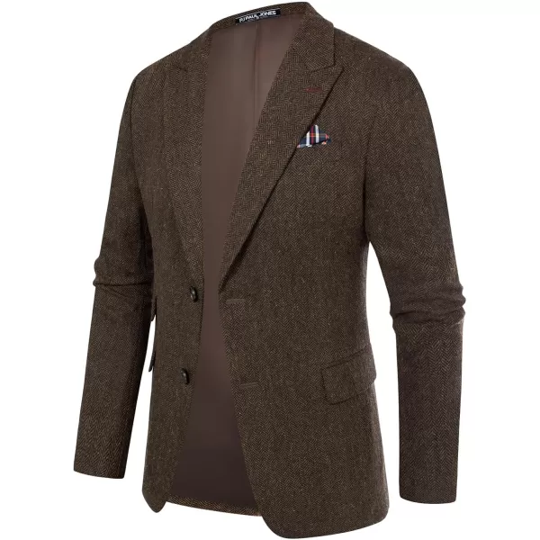 PJ PAUL JONES Men's Vintage Herringbone Tweed Blazers British Wool Blend Sport Coat Jacket