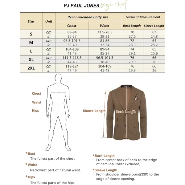 PJ PAUL JONES Men's Vintage Herringbone Tweed Blazers British Wool Blend Sport Coat Jacket