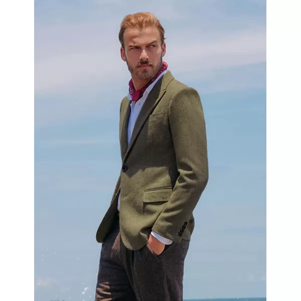 PJ PAUL JONES Men's Vintage Herringbone Tweed Blazers British Wool Blend Sport Coat Jacket