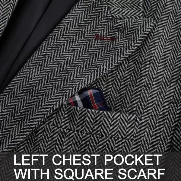 PJ PAUL JONES Men's Vintage Herringbone Tweed Blazers British Wool Blend Sport Coat Jacket