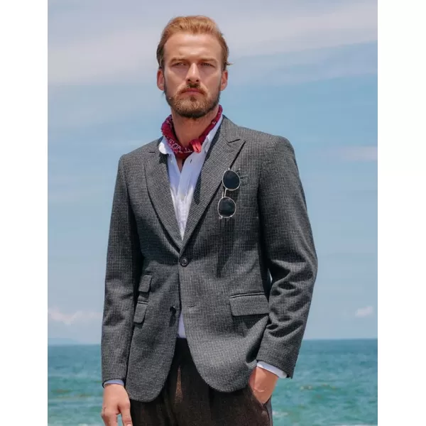 PJ PAUL JONES Men's Vintage Herringbone Tweed Blazers British Wool Blend Sport Coat Jacket