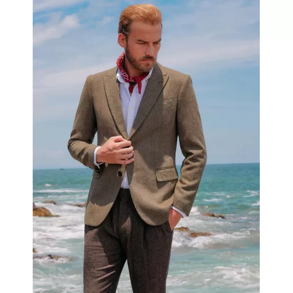 PJ PAUL JONES Men's Vintage Herringbone Tweed Blazers British Wool Blend Sport Coat Jacket
