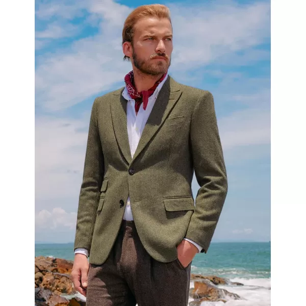 PJ PAUL JONES Men's Vintage Herringbone Tweed Blazers British Wool Blend Sport Coat Jacket