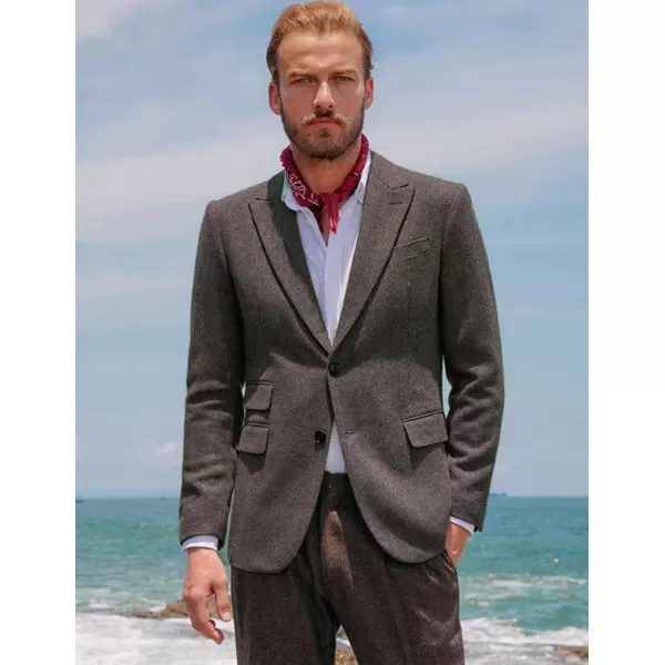PJ PAUL JONES Men's Vintage Herringbone Tweed Blazers British Wool Blend Sport Coat Jacket