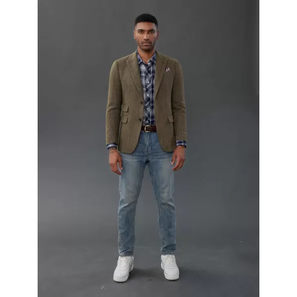 PJ PAUL JONES Men's Vintage Herringbone Tweed Blazers British Wool Blend Sport Coat Jacket