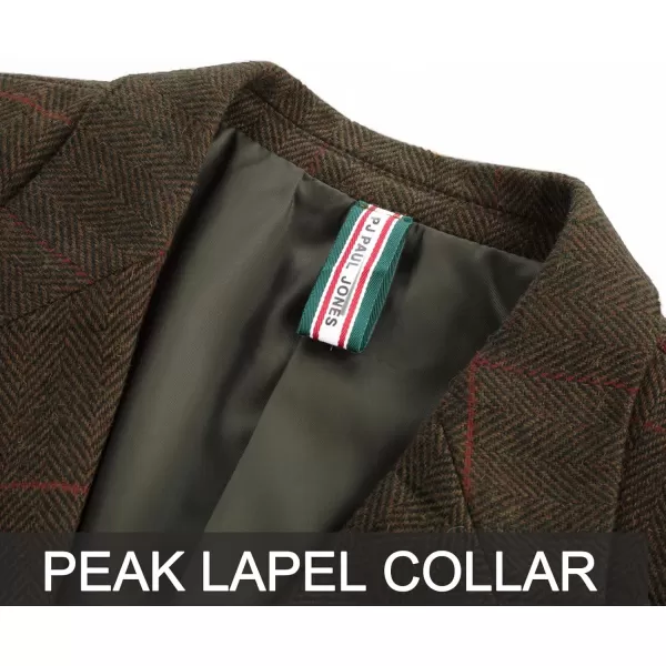 PJ PAUL JONES Men's Vintage Herringbone Tweed Blazers British Wool Blend Sport Coat Jacket