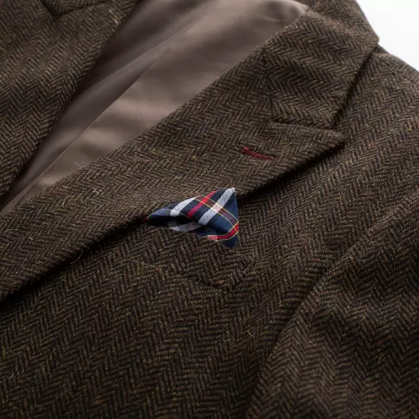 PJ PAUL JONES Men's Vintage Herringbone Tweed Blazers British Wool Blend Sport Coat Jacket