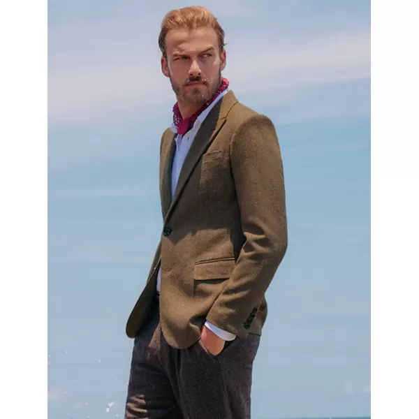 PJ PAUL JONES Men's Vintage Herringbone Tweed Blazers British Wool Blend Sport Coat Jacket