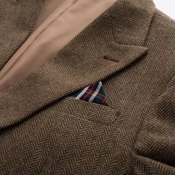 PJ PAUL JONES Men's Vintage Herringbone Tweed Blazers British Wool Blend Sport Coat Jacket