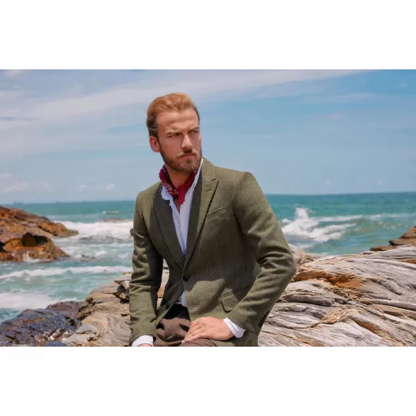 PJ PAUL JONES Men's Vintage Herringbone Tweed Blazers British Wool Blend Sport Coat Jacket