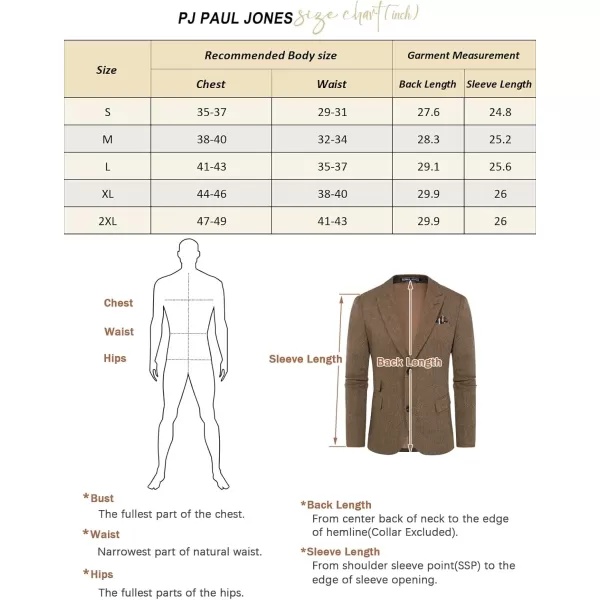 PJ PAUL JONES Men's Vintage Herringbone Tweed Blazers British Wool Blend Sport Coat Jacket