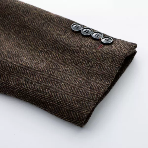 PJ PAUL JONES Men's Vintage Herringbone Tweed Blazers British Wool Blend Sport Coat Jacket