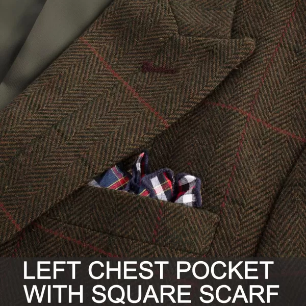 PJ PAUL JONES Men's Vintage Herringbone Tweed Blazers British Wool Blend Sport Coat Jacket