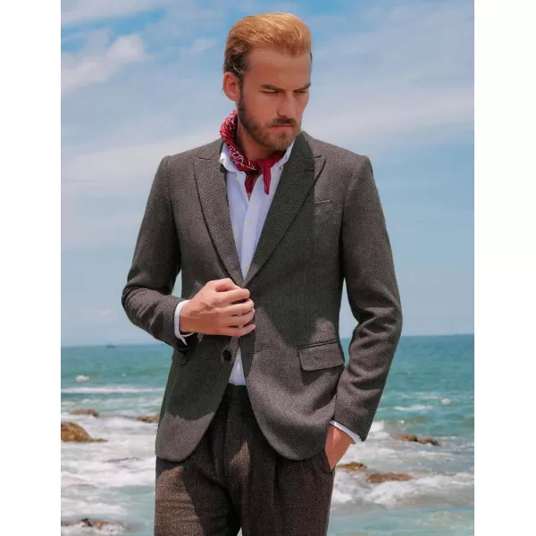 PJ PAUL JONES Men's Vintage Herringbone Tweed Blazers British Wool Blend Sport Coat Jacket