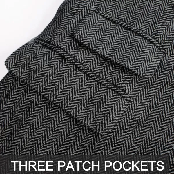 PJ PAUL JONES Men's Vintage Herringbone Tweed Blazers British Wool Blend Sport Coat Jacket
