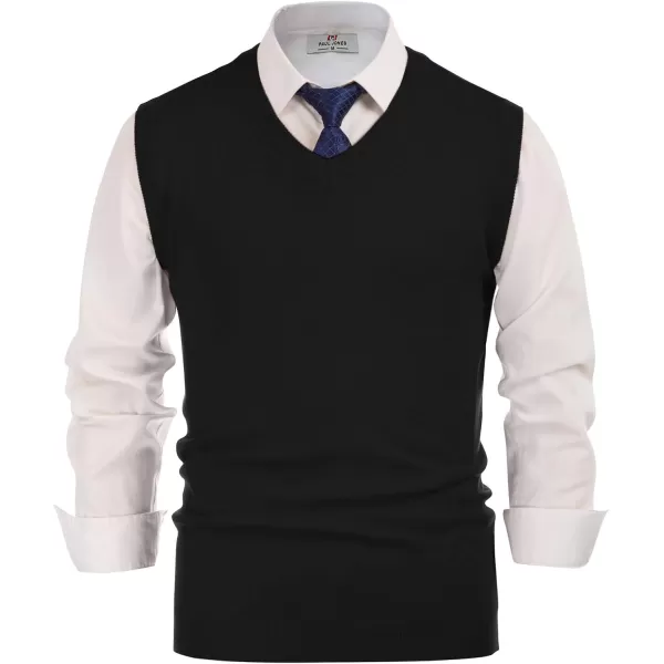PJ Paul Jones Men's V-Neck Knitting Vest Classic Sleeveless Pullover Sweater Vest