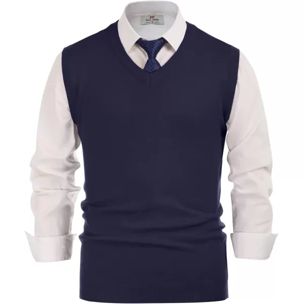 PJ Paul Jones Men's V-Neck Knitting Vest Classic Sleeveless Pullover Sweater Vest
