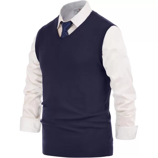PJ Paul Jones Men's V-Neck Knitting Vest Classic Sleeveless Pullover Sweater Vest
