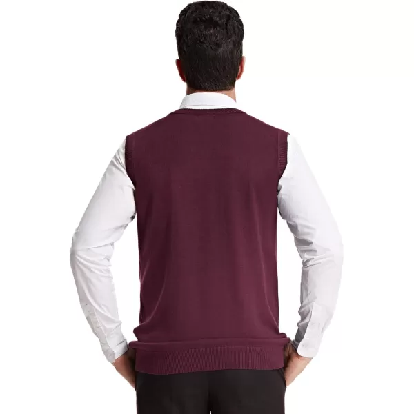 PJ Paul Jones Men's V-Neck Knitting Vest Classic Sleeveless Pullover Sweater Vest