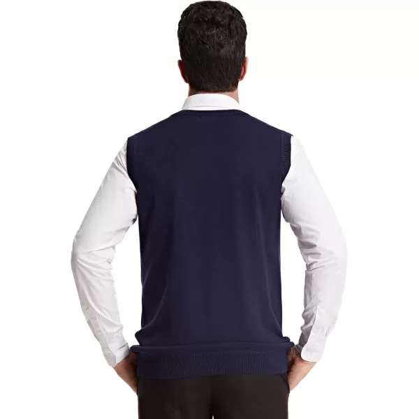 PJ Paul Jones Men's V-Neck Knitting Vest Classic Sleeveless Pullover Sweater Vest