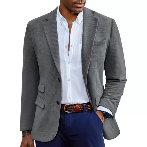 PJ PAUL JONES Mens Blazer Vintage Corduroy Waffle Texture Sport Coats Classic Two Buttons Blazer Suit Jackets
