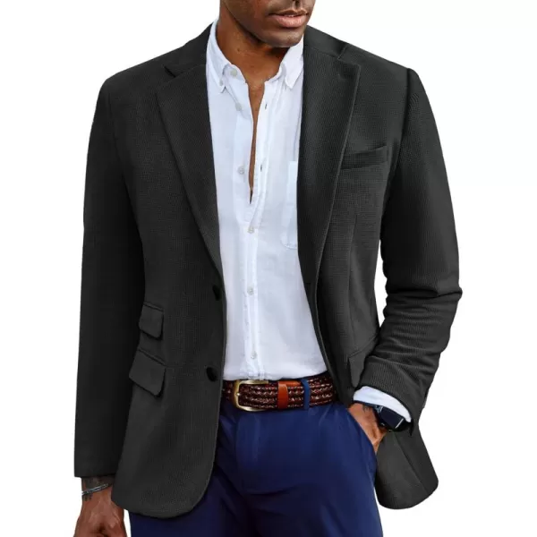 PJ PAUL JONES Mens Blazer Vintage Corduroy Waffle Texture Sport Coats Classic Two Buttons Blazer Suit Jackets