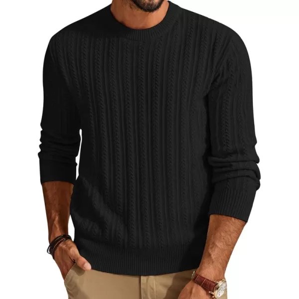 PJ PAUL JONES Mens Crew Neck Sweater Lightweight Cable Knitted Pullover Sweaters
