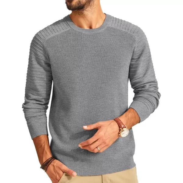 PJ PAUL JONES Mens Crewneck Pullover Sweater Casual Waffle Knit Stretch Sweaters Raglan Sleeve Knitwear