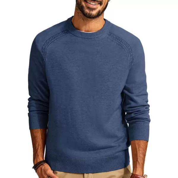 PJ PAUL JONES Men's Crewneck Sweaters Wool Blend Stretch Raglan Sleeve Knit Pullover Sweater Slim Fit Knitwear