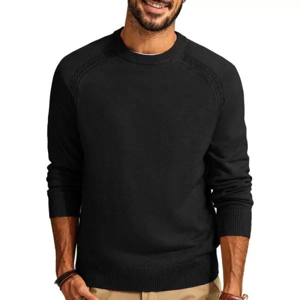 PJ PAUL JONES Men's Crewneck Sweaters Wool Blend Stretch Raglan Sleeve Knit Pullover Sweater Slim Fit Knitwear