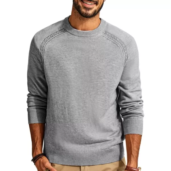 PJ PAUL JONES Men's Crewneck Sweaters Wool Blend Stretch Raglan Sleeve Knit Pullover Sweater Slim Fit Knitwear