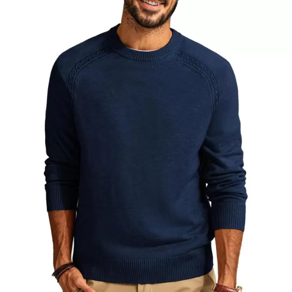 PJ PAUL JONES Men's Crewneck Sweaters Wool Blend Stretch Raglan Sleeve Knit Pullover Sweater Slim Fit Knitwear