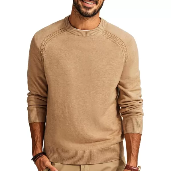 PJ PAUL JONES Men's Crewneck Sweaters Wool Blend Stretch Raglan Sleeve Knit Pullover Sweater Slim Fit Knitwear