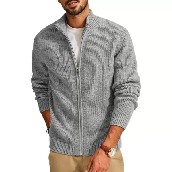 PJ PAUL JONES Mens Full Zip Cardigan Sweater Casual Ribbed Knitted Sweater for Men