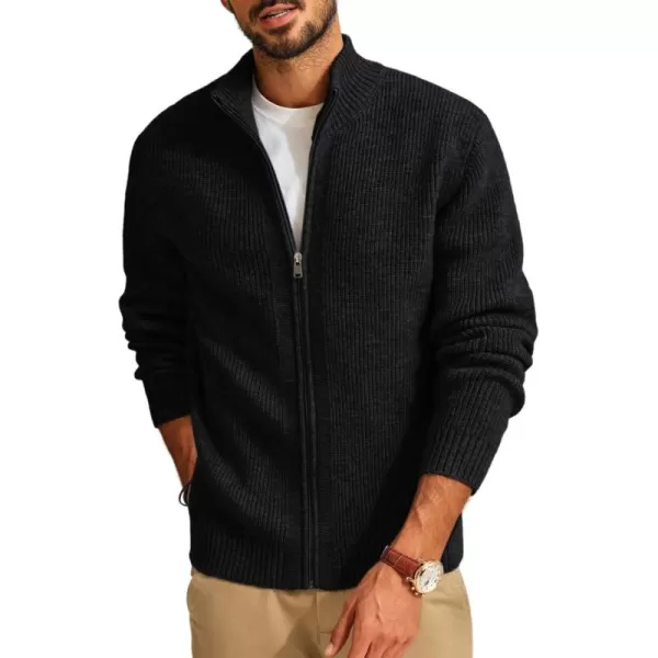 PJ PAUL JONES Mens Full Zip Cardigan Sweater Casual Ribbed Knitted Sweater for Men