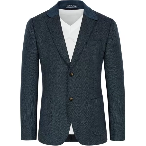 PJ PAUL JONES Mens Herringbone Blazer Vintage Tweed Wool Blend Sport Coat Jacket