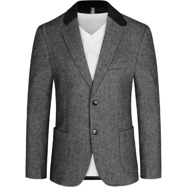 PJ PAUL JONES Mens Herringbone Blazer Vintage Tweed Wool Blend Sport Coat Jacket