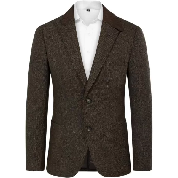 PJ PAUL JONES Mens Herringbone Blazer Vintage Tweed Wool Blend Sport Coat Jacket