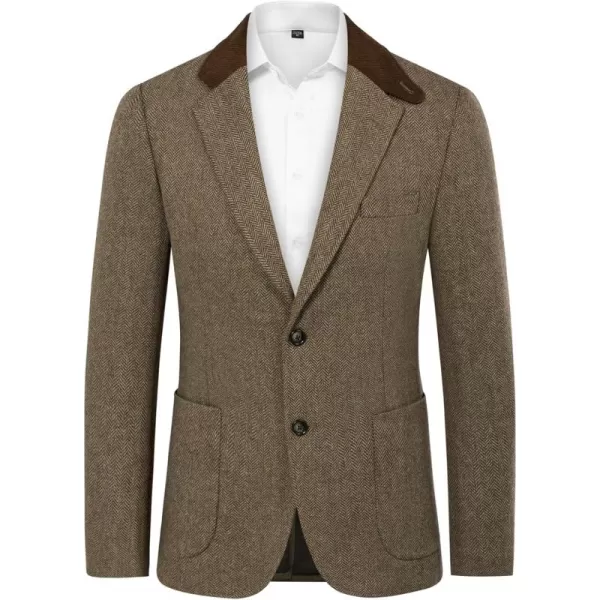 PJ PAUL JONES Mens Herringbone Blazer Vintage Tweed Wool Blend Sport Coat Jacket