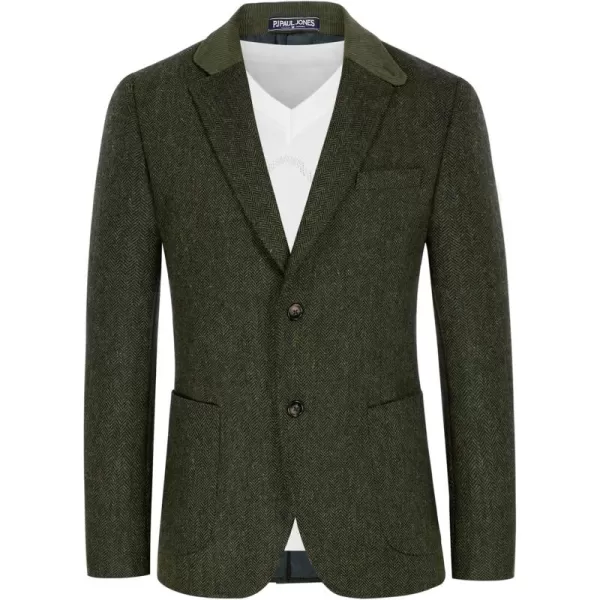 PJ PAUL JONES Mens Herringbone Blazer Vintage Tweed Wool Blend Sport Coat Jacket
