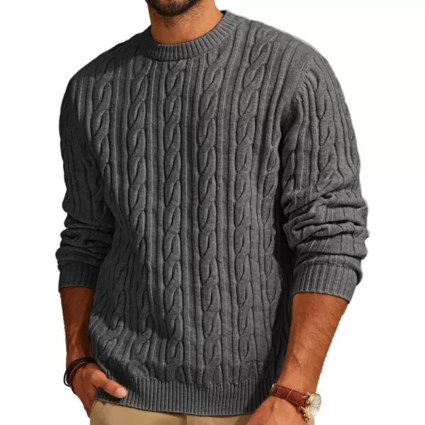 PJ PAUL JONES Mens Sweater Crewneck Cable Knit Pullover Sweater Casual Twist Textured Sweaters