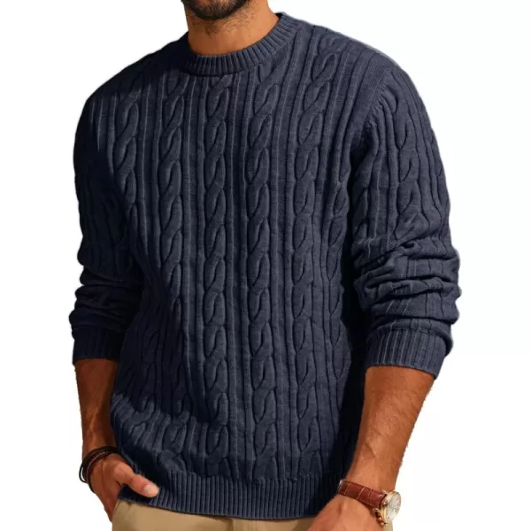 PJ PAUL JONES Mens Sweater Crewneck Cable Knit Pullover Sweater Casual Twist Textured Sweaters