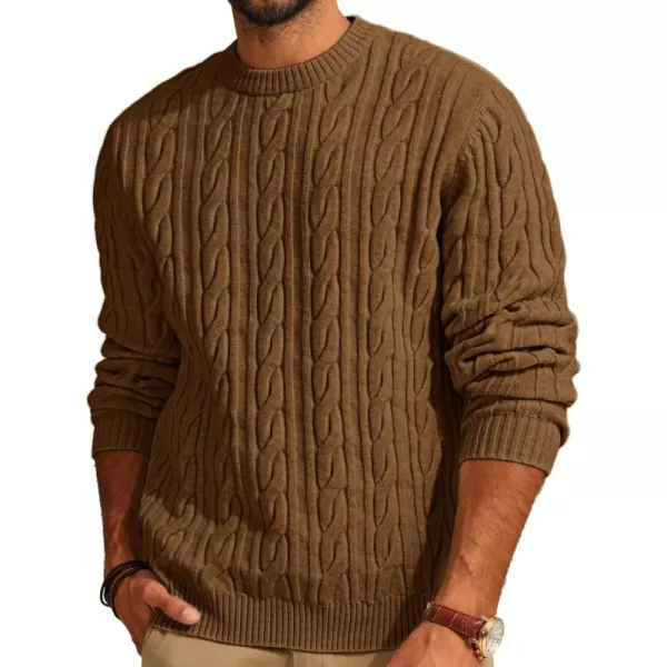 PJ PAUL JONES Mens Sweater Crewneck Cable Knit Pullover Sweater Casual Twist Textured Sweaters