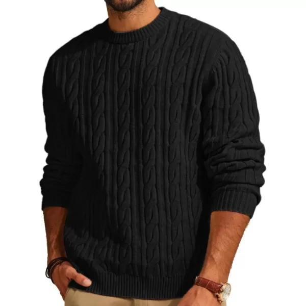PJ PAUL JONES Mens Sweater Crewneck Cable Knit Pullover Sweater Casual Twist Textured Sweaters