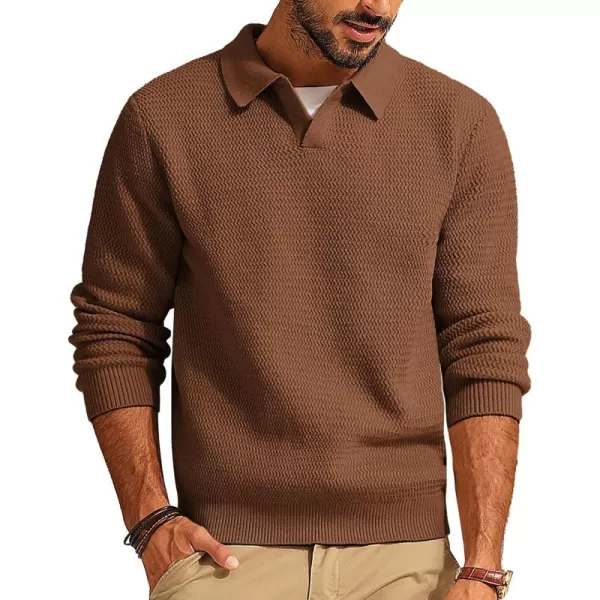 PJ PAUL JONES Men's Sweater V Neck Pullover Sweater Long Sleeve Cable Knit Textured Sweater