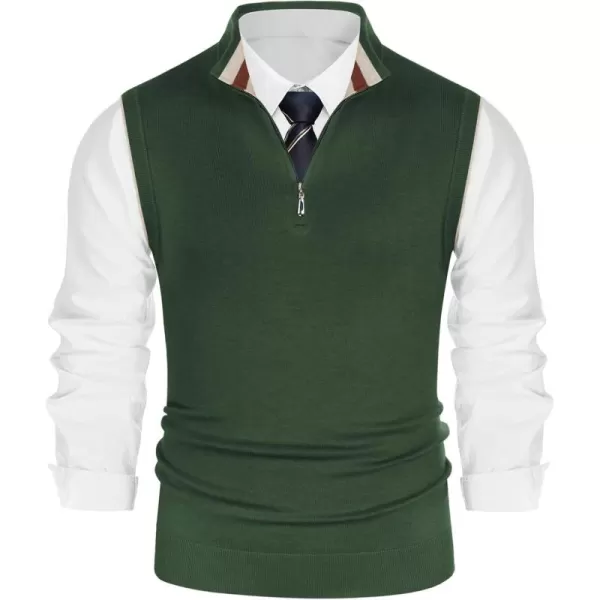 PJ PAUL JONES Mens Sweater Vest Quarter Zip Vest Sweater Stand Collar Contrast Stripes Pullover Knitwear Vest
