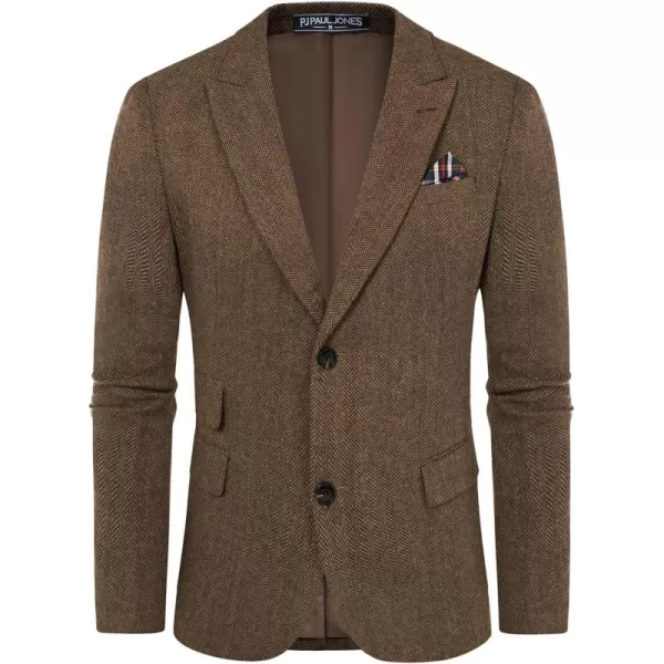 PJ PAUL JONES Men's Vintage Herringbone Tweed Blazers British Wool Blend Sport Coat Jacket