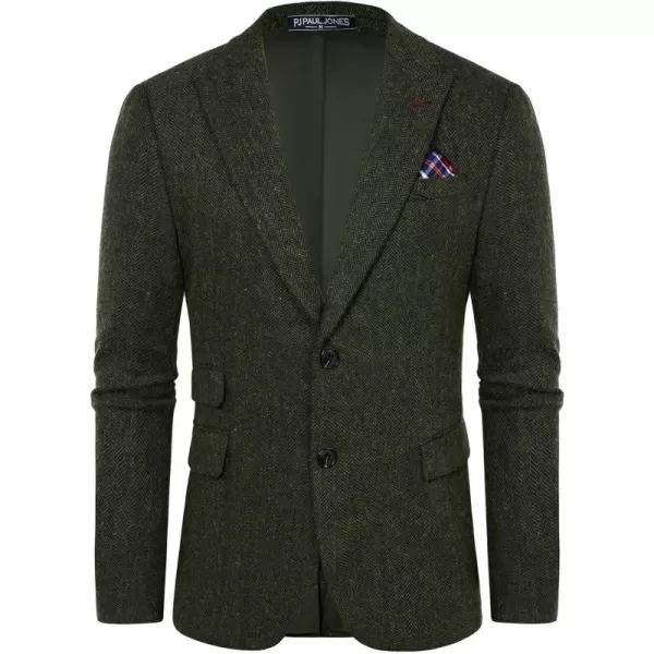 PJ PAUL JONES Men's Vintage Herringbone Tweed Blazers British Wool Blend Sport Coat Jacket